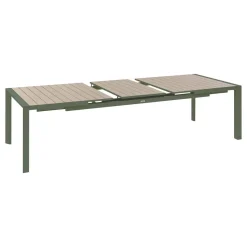 Table de jardin extensible rectangulaire EVASION Lin / Vert laurier