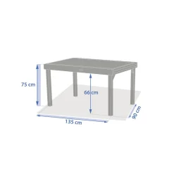 Table de jardin extensible rectangulaire PIAZZA Truffe / Café