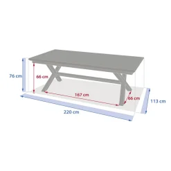 Table de jardin extensible rectangulaire AXIOME Argile / Honey