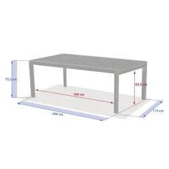 Table de jardin extensible rectangulaire EVASION Lin / Vert laurier