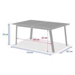Table de jardin extensible rectangulaire PAVANE Truffe / Graphite