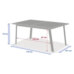 Table de jardin extensible rectangulaire PAVANE Truffe / Graphite