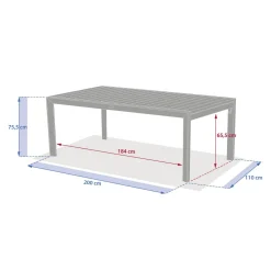 Table de jardin extensible rectangulaire EVASION Honey / Graphite