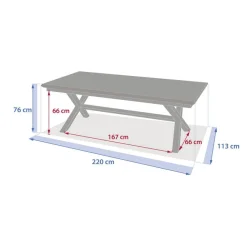 Table de jardin extensible rectangulaire AXIOME Argile / Honey
