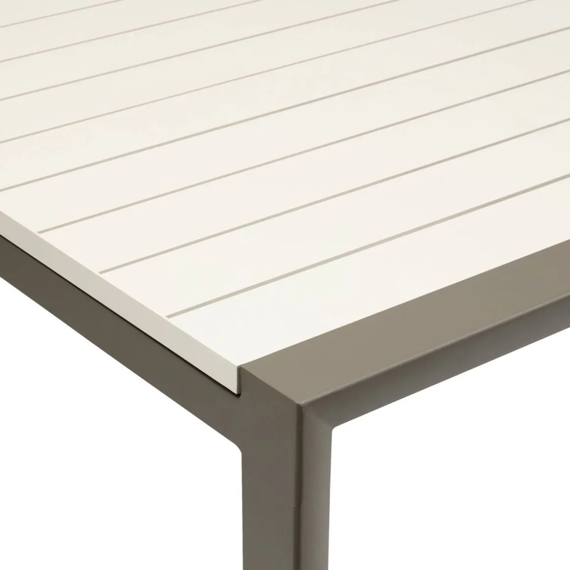 Table de jardin extensible rectangulaire LUZANE Argile / Café