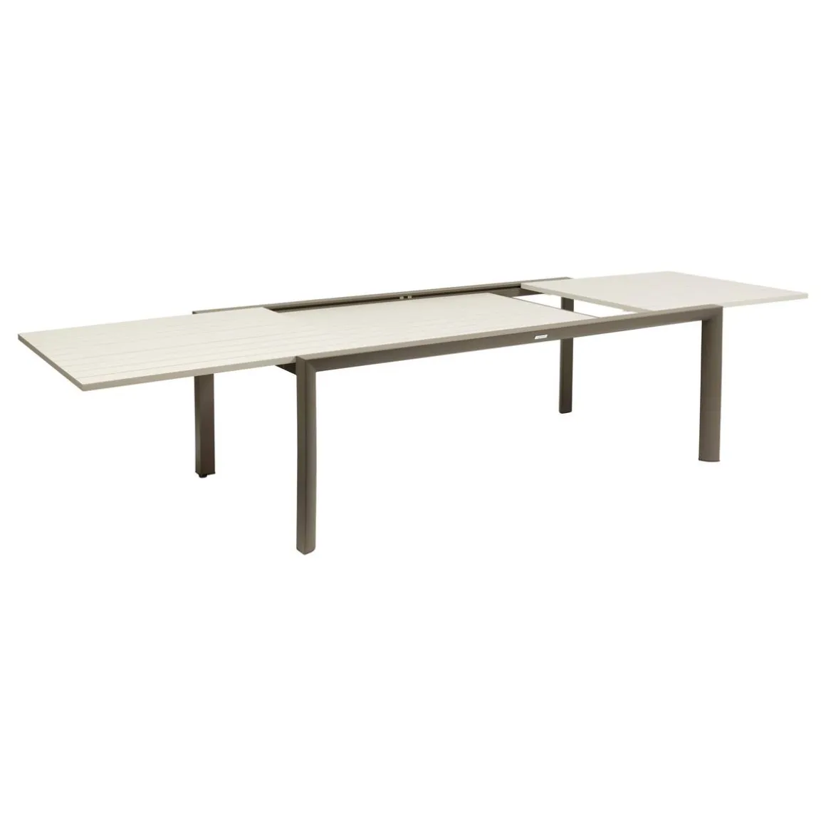 Table de jardin extensible rectangulaire LUZANE Argile / Café