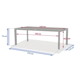 Table de jardin extensible rectangulaire LUZANE Argile / Café