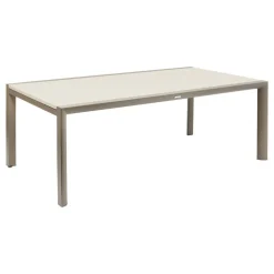 Table de jardin extensible rectangulaire LUZANE Argile / Café