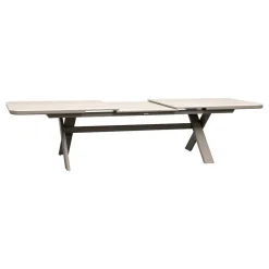 Table de jardin extensible rectangulaire VOLUPTY Beige ficelle / Argile