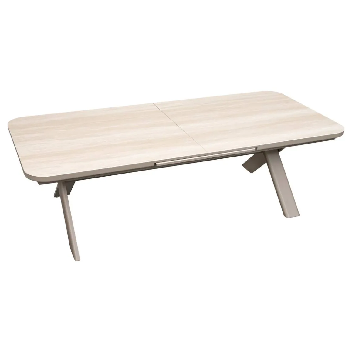 Table de jardin extensible rectangulaire VOLUPTY Beige ficelle / Argile