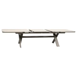 Table de jardin extensible rectangulaire VOLUPTY Beige ficelle / Argile