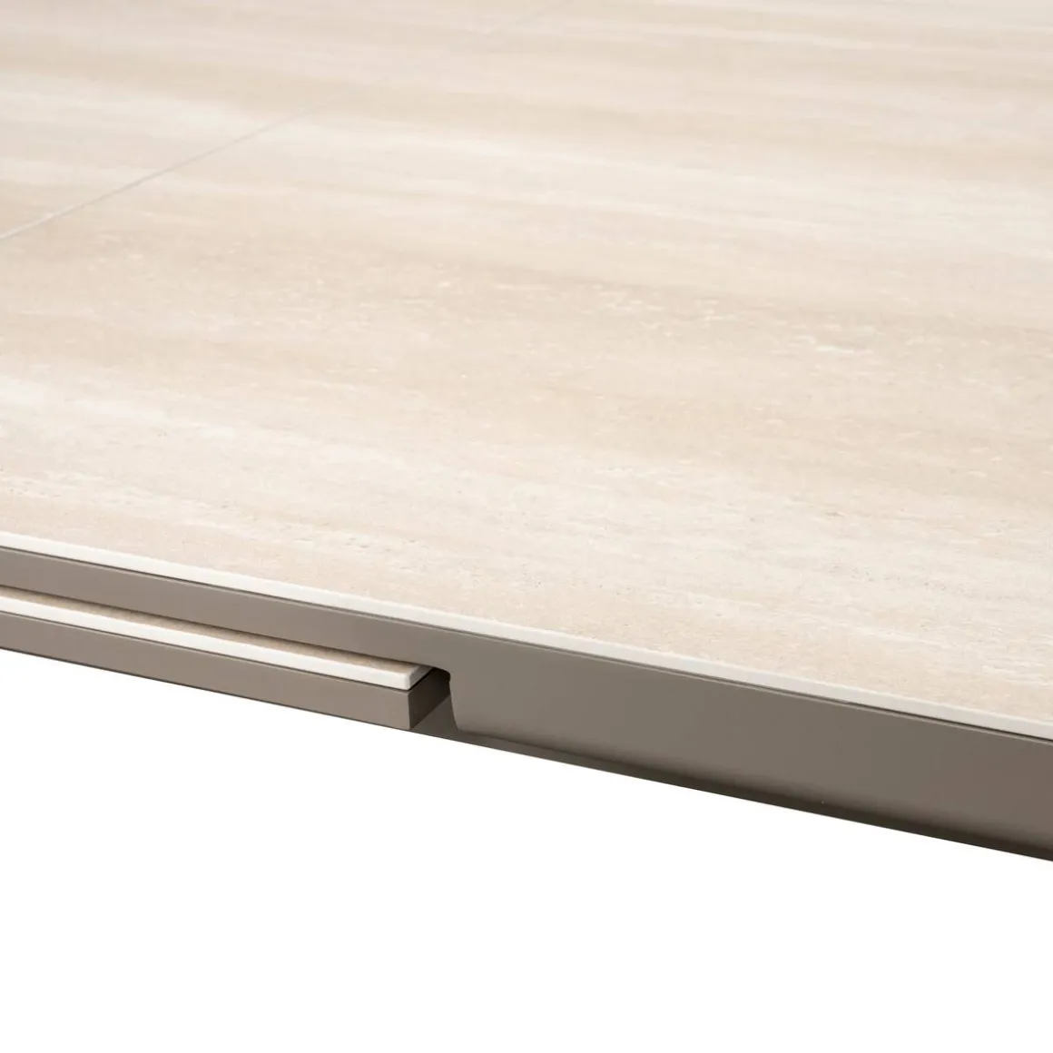 Table de jardin extensible rectangulaire VOLUPTY Beige ficelle / Argile