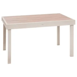 Table de jardin extensible rectangulaire PIAZZA Epeautre / Argile