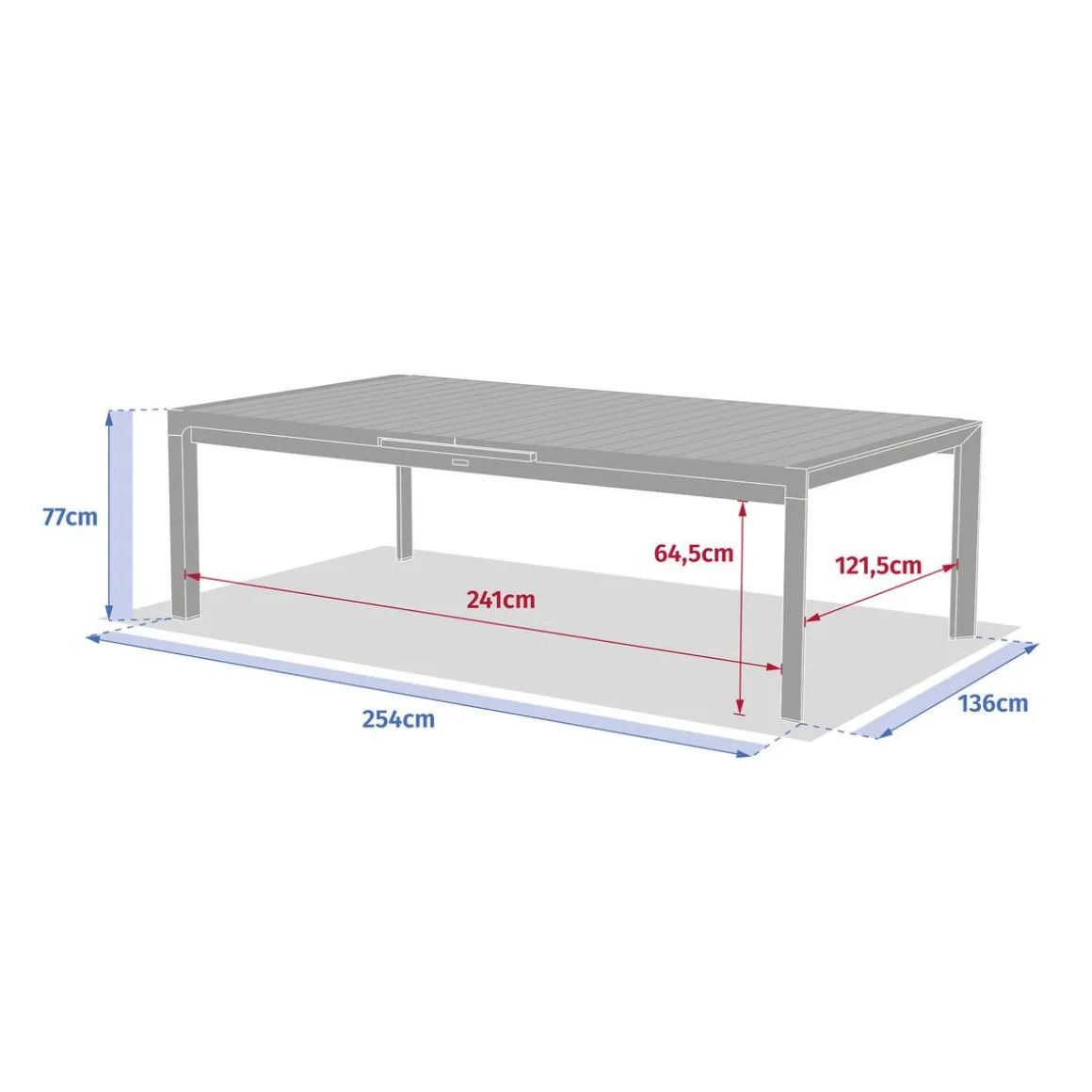 Table de jardin extensible ÉVASION Effet bois Honey & Graphite