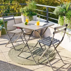 Table de jardin pliante carréee GREENSBORO Café