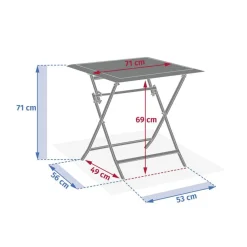 Table de jardin pliante carréee AZUA Epeautre / Argile