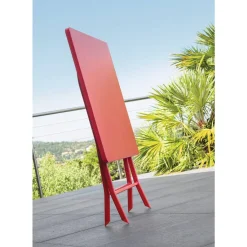 Table de jardin pliante carrée GREENSBORO Groseille