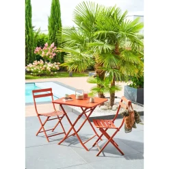 Table de jardin pliante carrée GREENSBORO Ambre