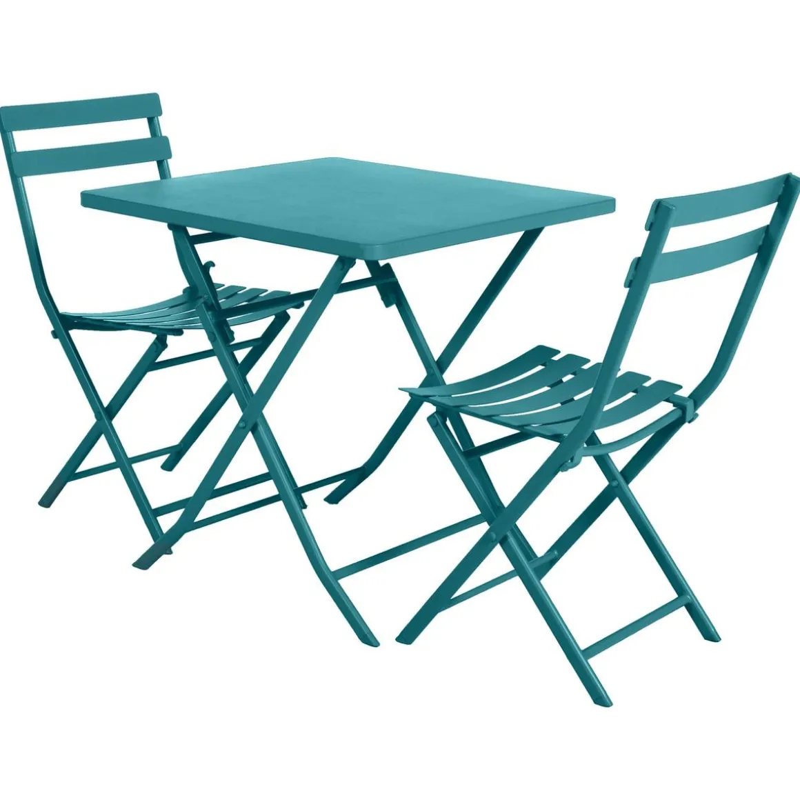 Table de jardin pliante carrée GREENSBORO Bleu canard