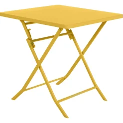 Table de jardin pliante carrée GREENSBORO Jaune moutarde