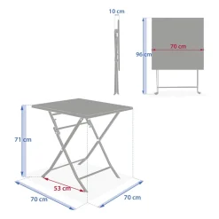 Table de jardin pliante carrée GREENSBORO Vert laurier