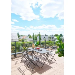 Table de jardin pliante rectangulaire GREENSBORO Graphite