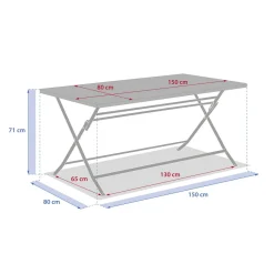Table de jardin pliante rectangulaire GREENSBORO Argile