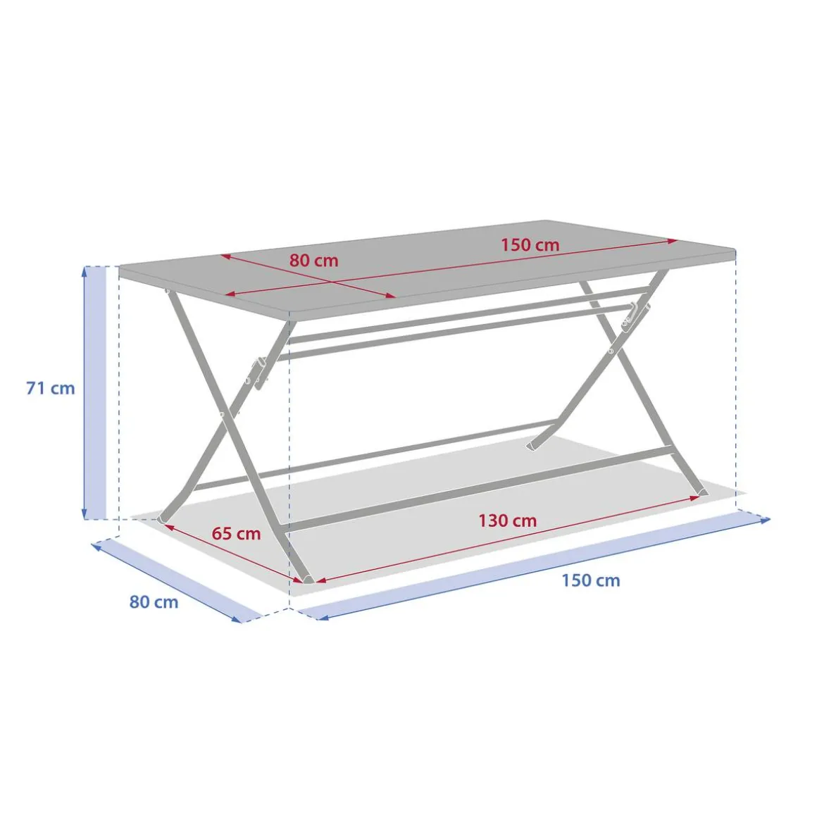 Table de jardin pliante rectangulaire GREENSBORO Argile