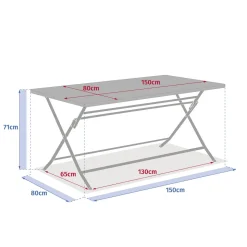 Table de jardin pliante rectangulaire GREENSBORO Vert olive