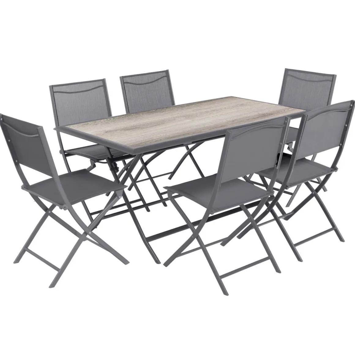 Table de jardin pliante rectangulaire AZUA Gris smoke