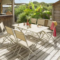 Table de jardin pliante rectangulaire AZUA Argile