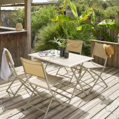 Table de jardin pliante rectangulaire AZUA Argile