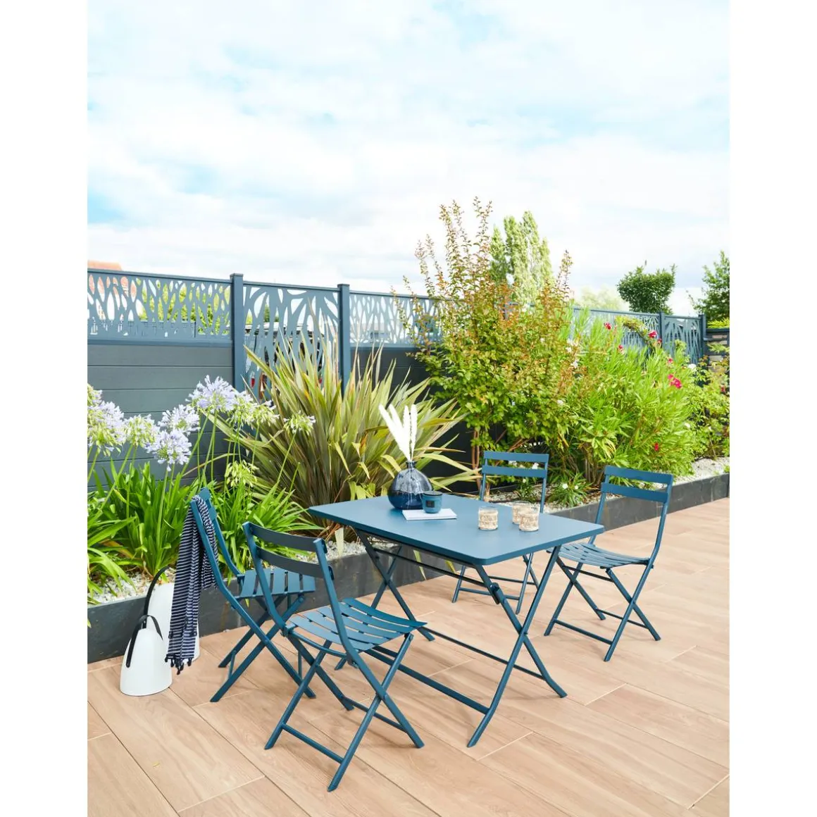 Table de jardin pliante rectangulaire GREENSBORO Pétrole