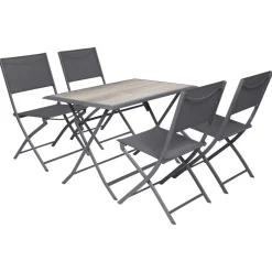 Table de jardin pliante rectangulaire AZUA Gris smoke