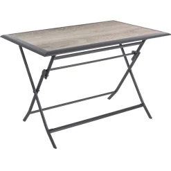 Table de jardin pliante rectangulaire AZUA Gris smoke