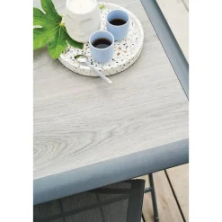 Table de jardin pliante rectangulaire AZUA Gris smoke