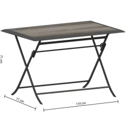 Table de jardin pliante rectangulaire AZUA Gris smoke