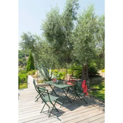 Table de jardin pliante rectangulaire GREENSBORO Vert olive
