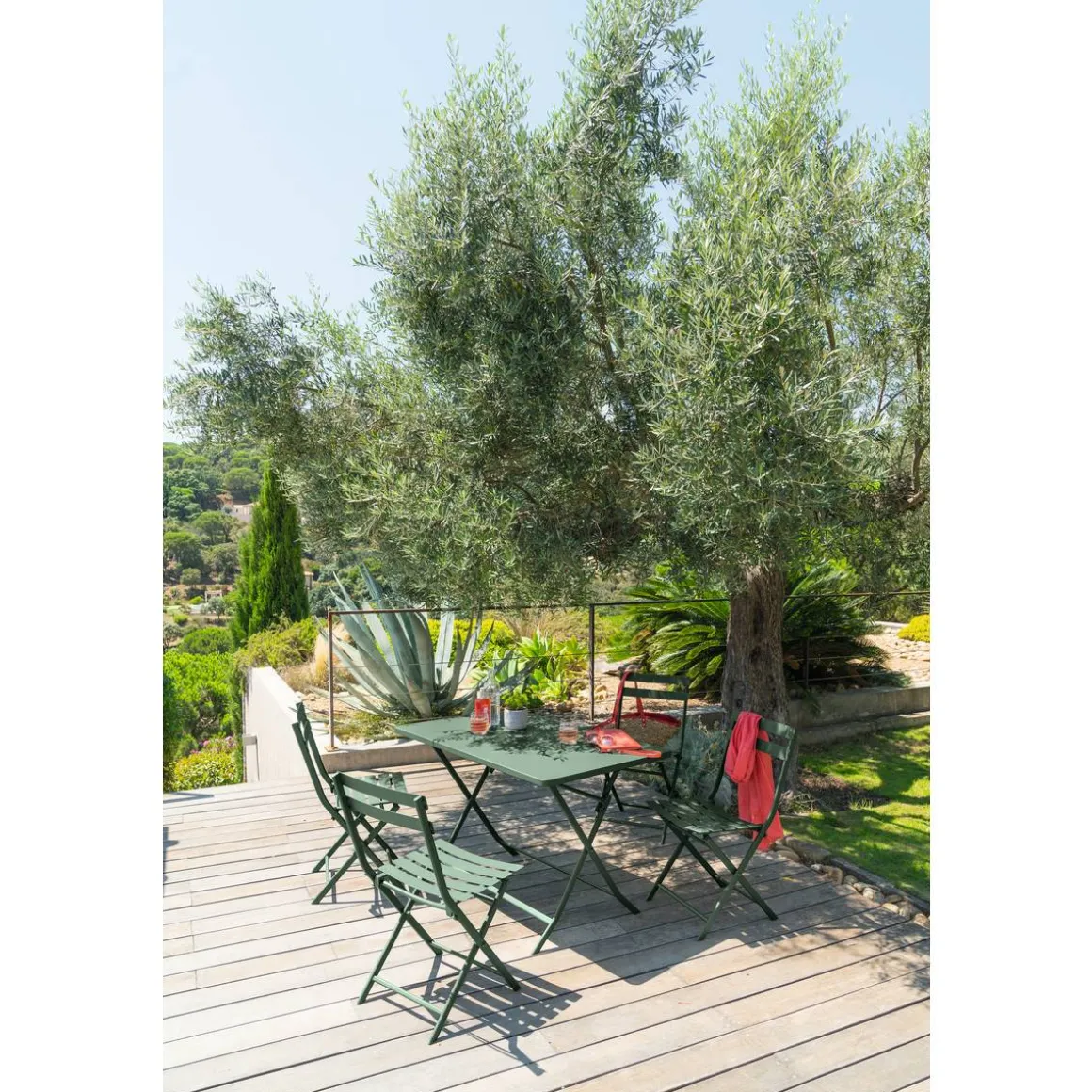 Table de jardin pliante rectangulaire GREENSBORO Vert olive