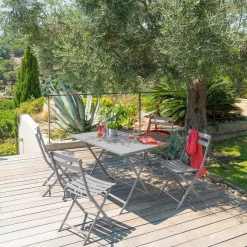 Table de jardin pliante rectangulaire GREENSBORO Gris quartz