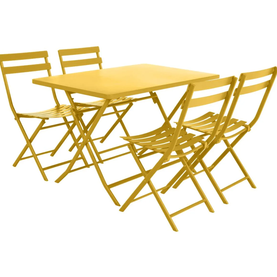 Table de jardin pliante rectangulaire GREENSBORO Jaune moutarde