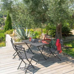 Table de jardin pliante rectangulaire GREENSBORO Graphite