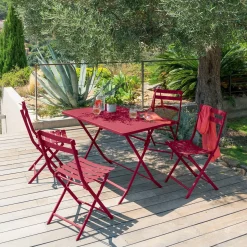 Table de jardin pliante rectangulaire GREENSBORO Groseille