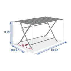 Table de jardin pliante rectangulaire AZUA Epeautre / Argile