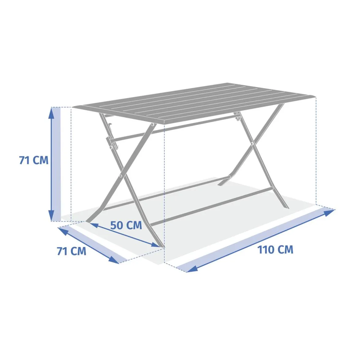 Table de jardin pliante rectangulaire AZUA Truffe / Café