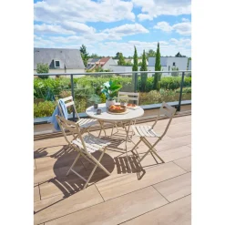 Table de jardin pliante ronde GREENSBORO Argile