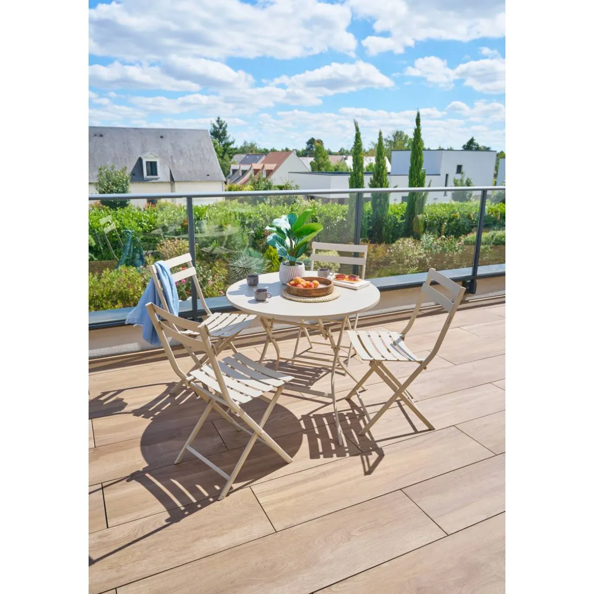 Table de jardin pliante ronde GREENSBORO Argile