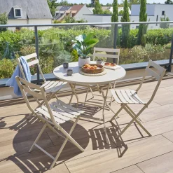 Table de jardin pliante ronde GREENSBORO Argile