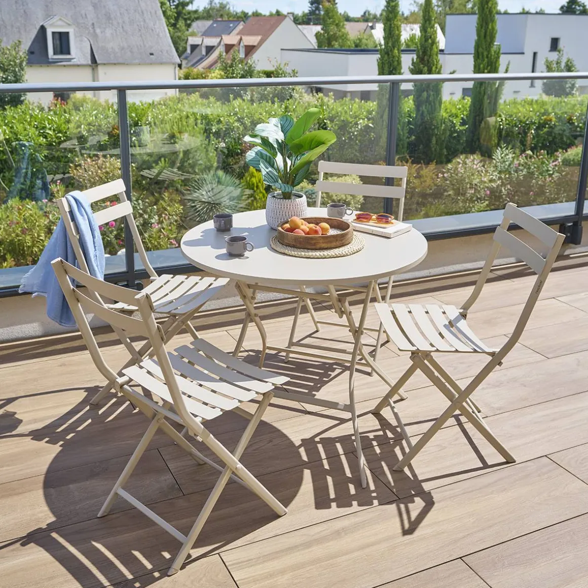 Table de jardin pliante ronde GREENSBORO Argile