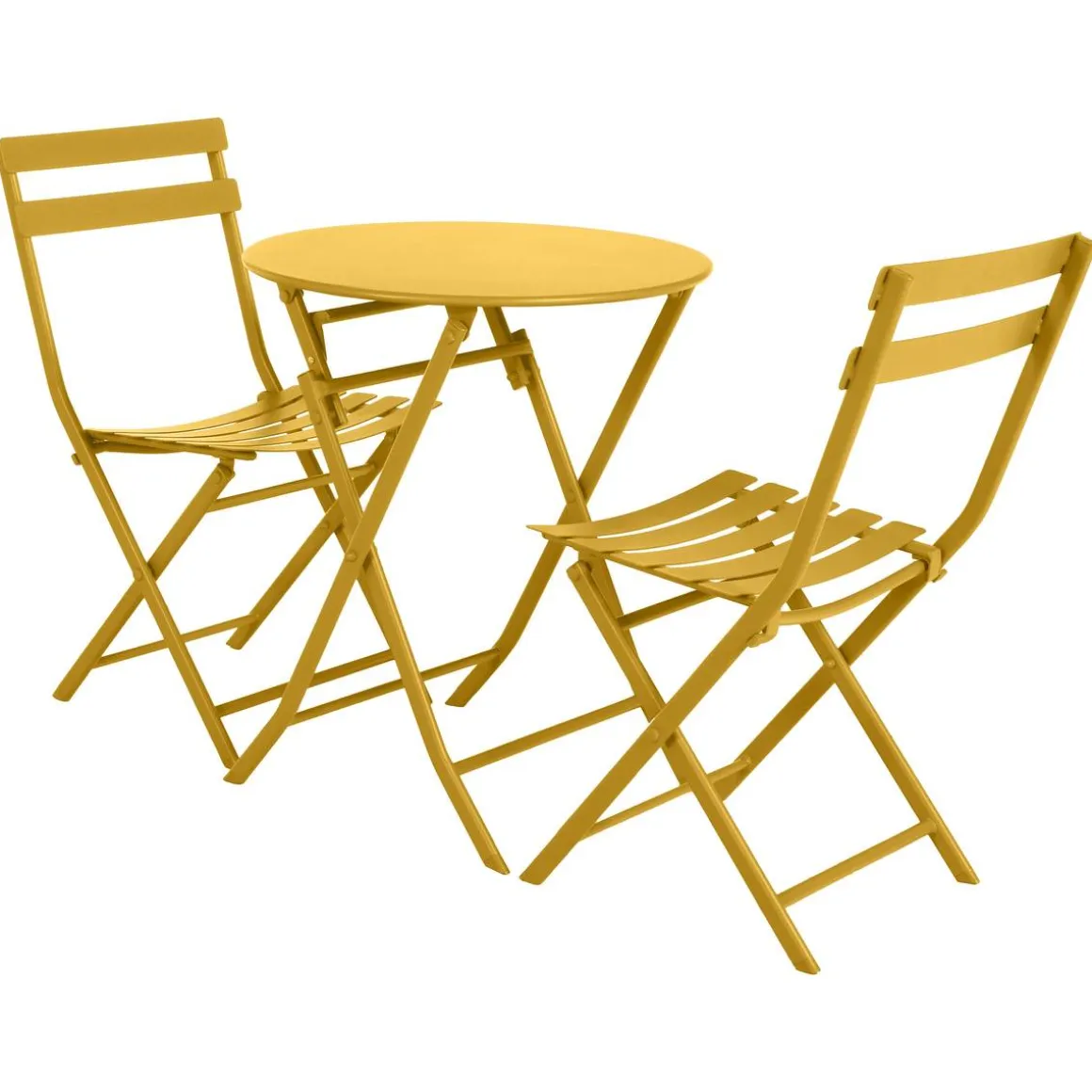 Table de jardin pliante ronde GREENSBORO Moutarde
